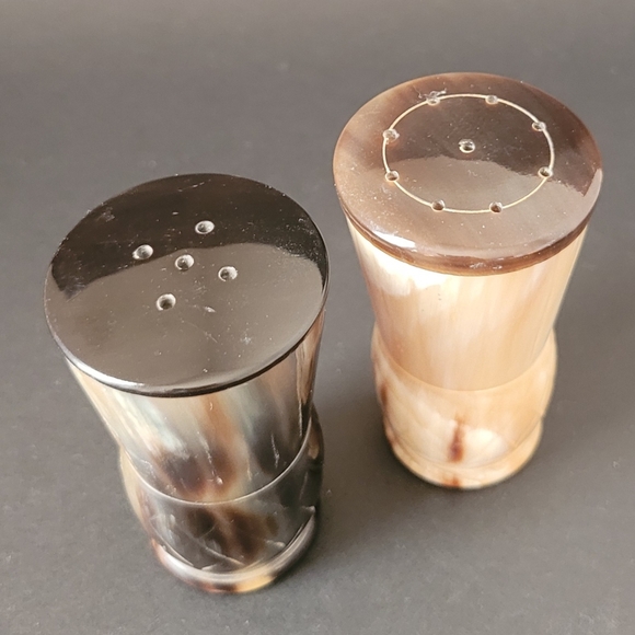 Buffalo Horn Salt and Pepper Shakers, set of 2 pieces - Picture 4 of 6